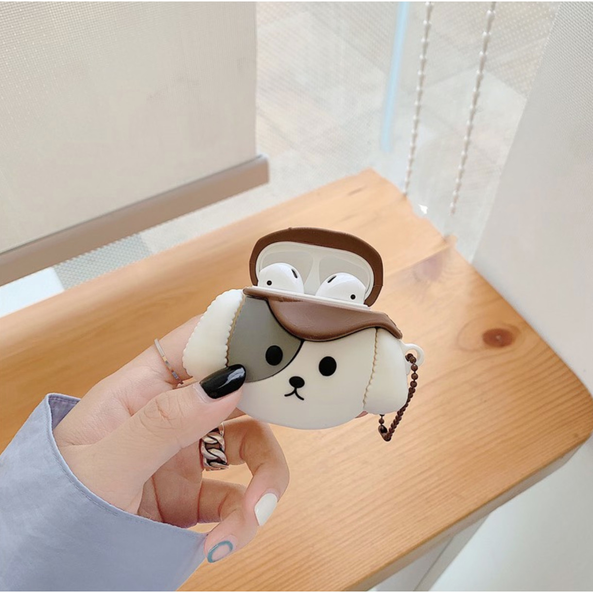 Ốp - Bao dành cho airpods 1/2/pro hình cún đội mũ phớt cute