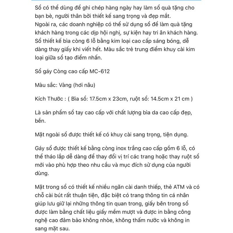 Sổ còng Minh Châu MC-612