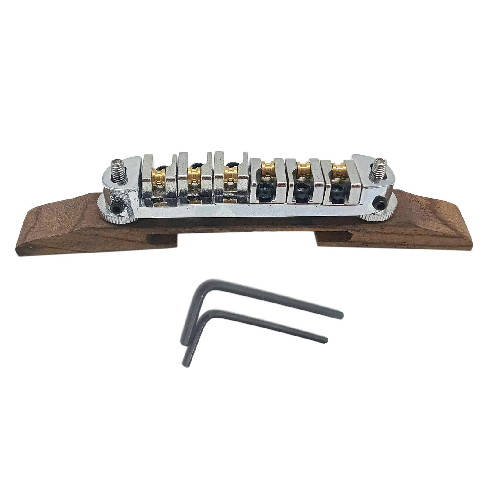 Bridge Roller Saddles with Archtop Rosewood Base Jazz Guitar Parts