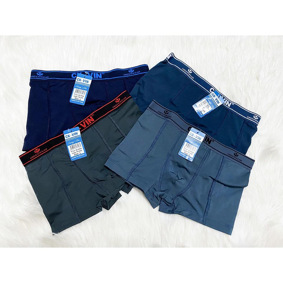 Quần lót-Quần sịp nam boxer cao cấp thun lạnh co dãn 4 chiều kiểu quần lót đùi nam lưng to nam tính lịch lãm
