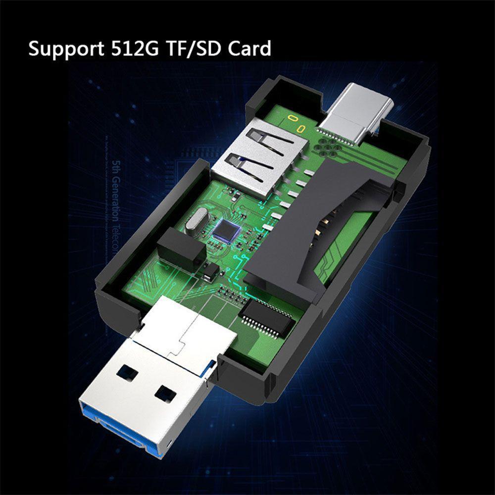 Đầu Đọc Thẻ Nhớ USB 3.0 6 Trong 1 Micro USB/U/Type C/TF/SD Đa Năng Cho Điện Thoại/Laptop