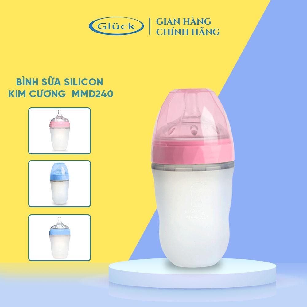 Bình sữa cho bé silicon kim cương MMD240 Gluck Official