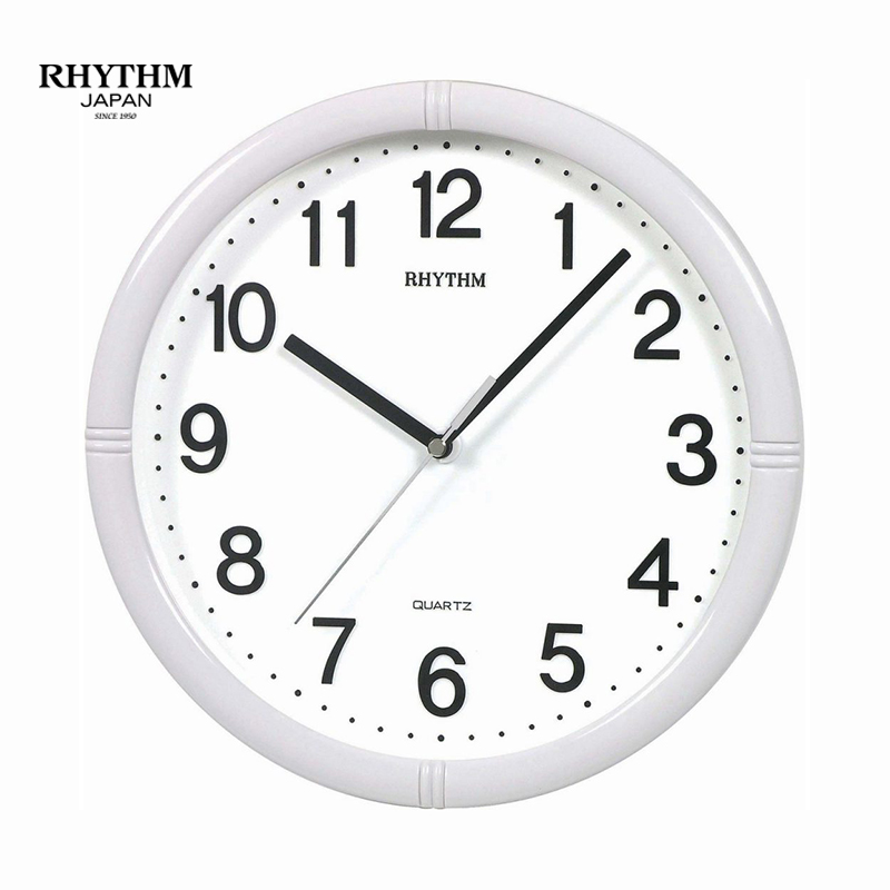 Đồng hồ treo tường Nhật Bản Rhythm CMG434NR03, Kích thước 28.0 x 4.3cm, 580g ,Vỏ nhựa cao cấp, dùng Pin