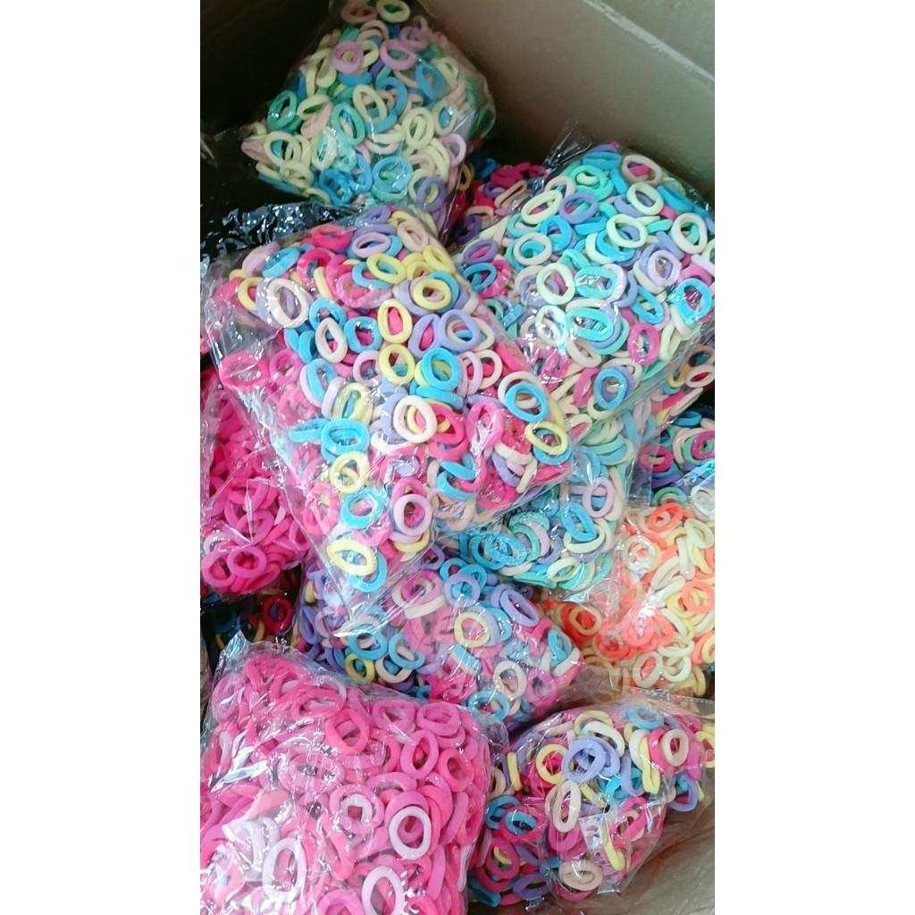 Set 500 dây buộc tóc Linh Chi Bedding đuôi ngựa co giãn thời trang Hàn uốc cho bé gái (Mix mầu)