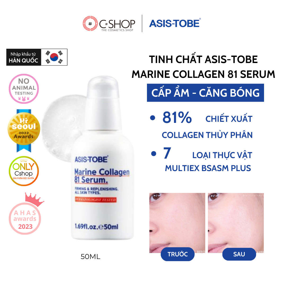 Serum chiết xuất collagen biển xanh cấp ẩm đàn hồi da Asis-Tobe Marine Collagen 81 Serum