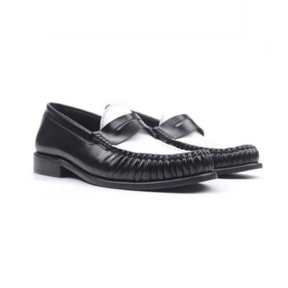 Giày Lười Nam DECEMBER Penny Loafer Black White - LF01