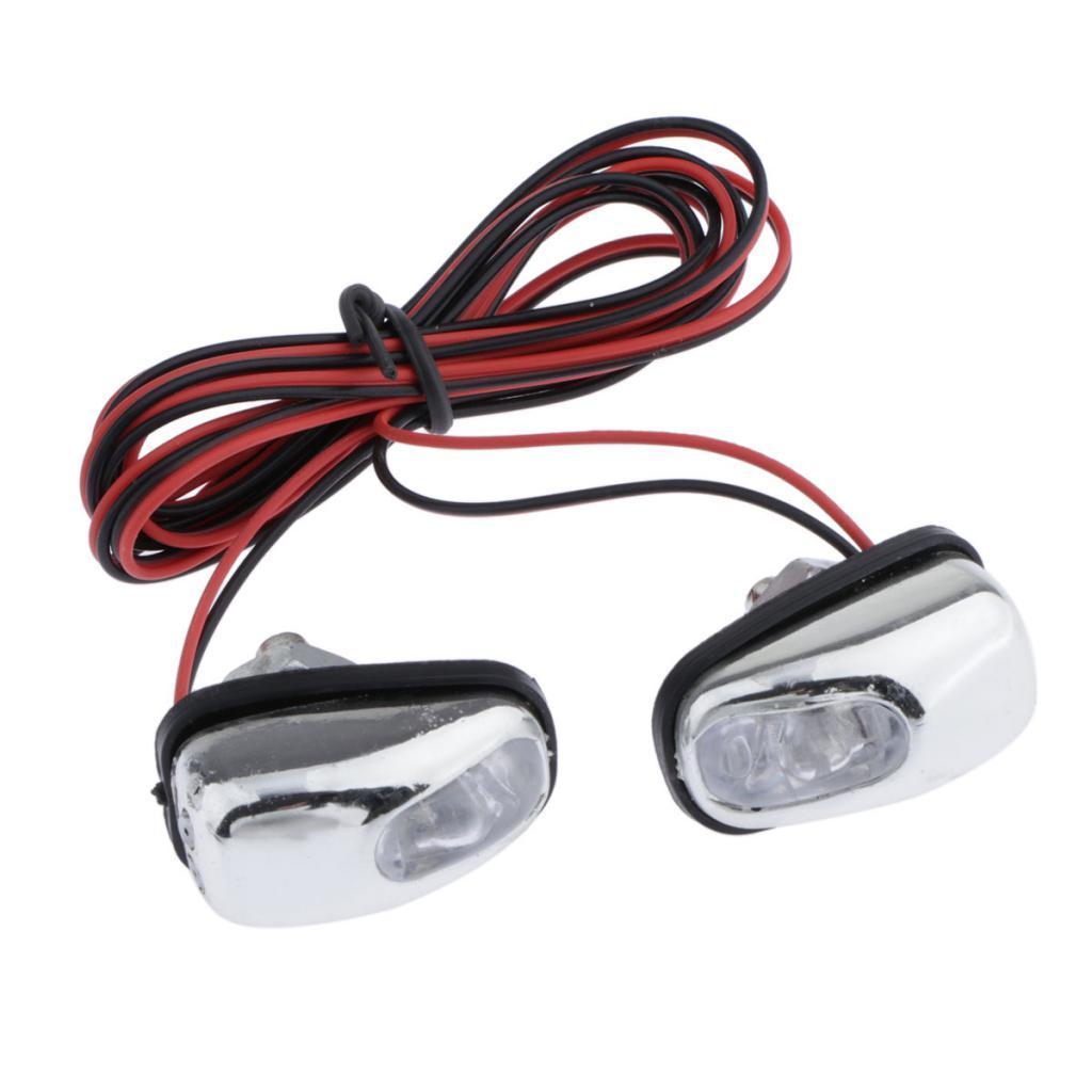 2x1 Pair Car Hood Windshield Spray Nozzle Wiper Washer with LED Light White Light