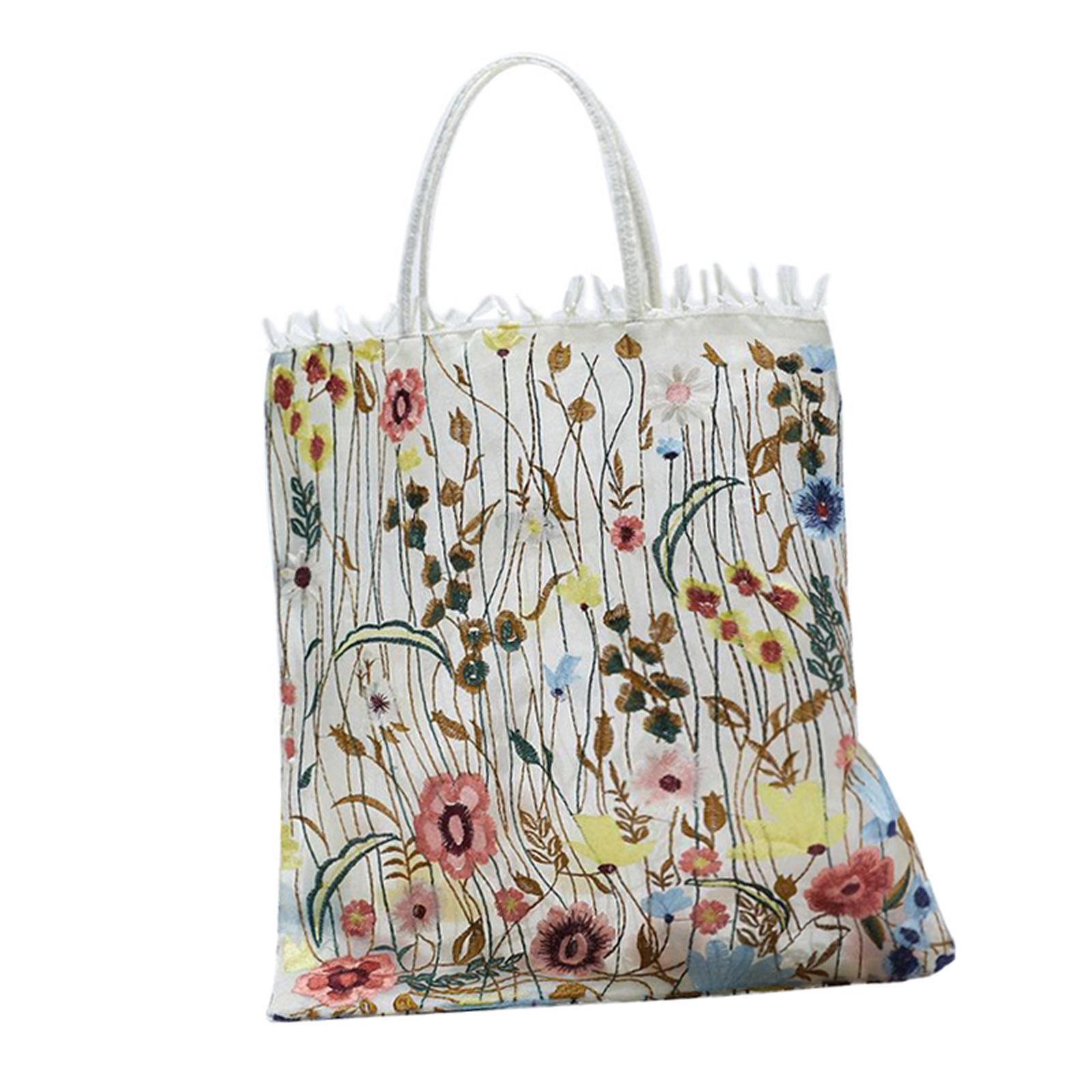 Fashion Embroidered Tote Bag for Shopping Working Traveling