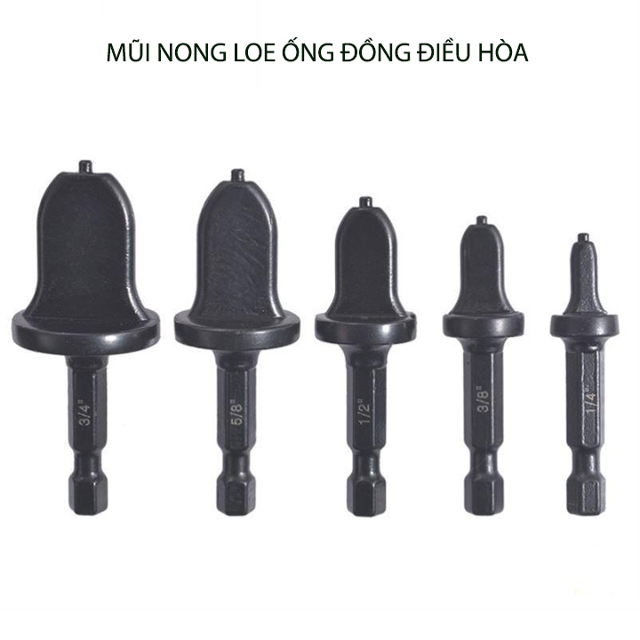 Mũi loe ống đồng điều hòa gắn máy khoan cầm tay, cỡ 6-10-12-16-19mm tùy chọn