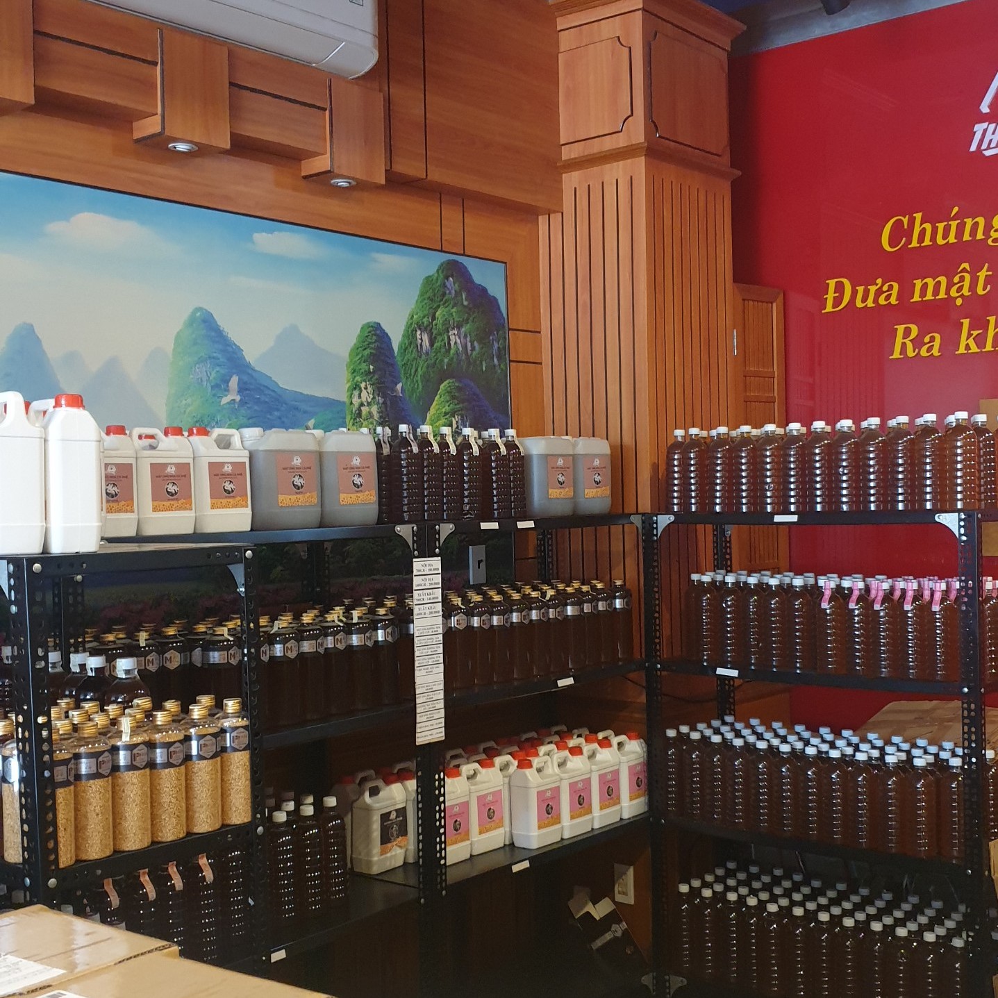 Mật ong hoa CAFE đậm đà 100% 1 lít không tem - Thế Hồng Honey