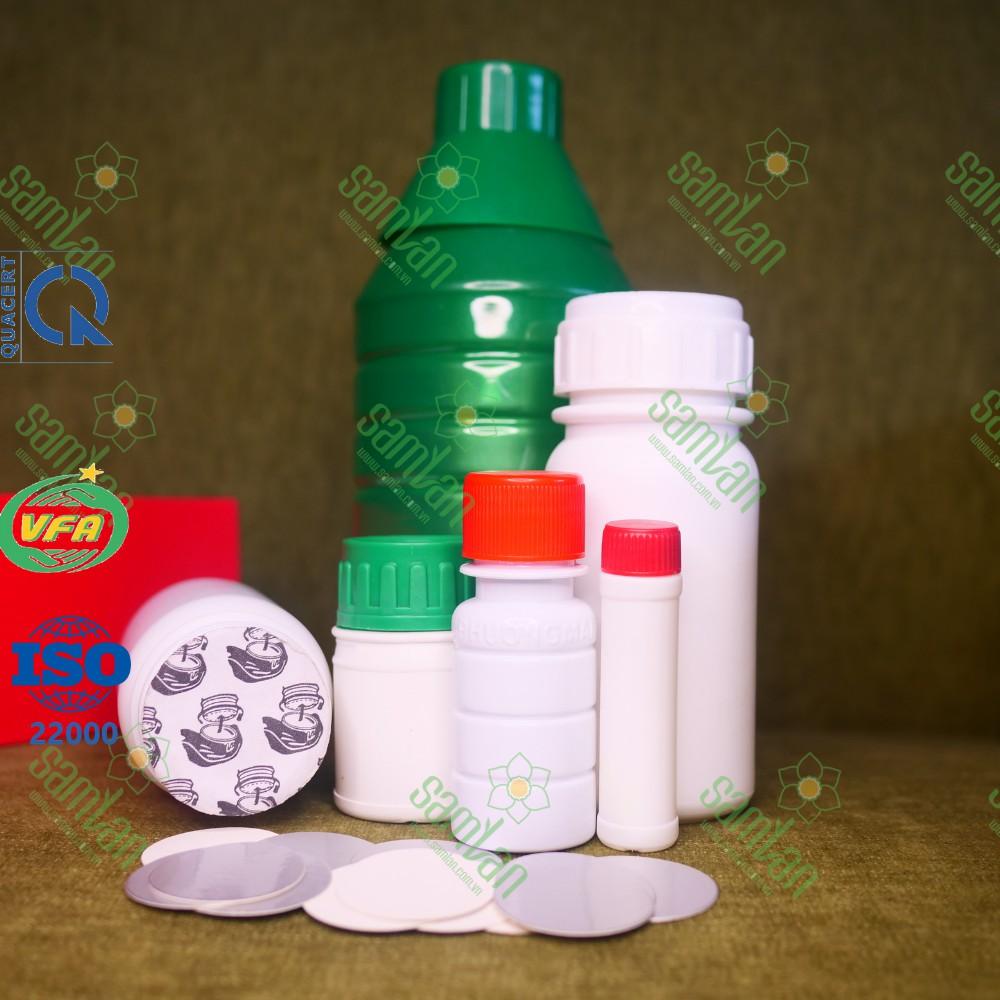 Màng seal nhôm | màng nhôm cho chai nhựa PE/LDPE/HDPE | Màng nhôm In đen - Sam Lan