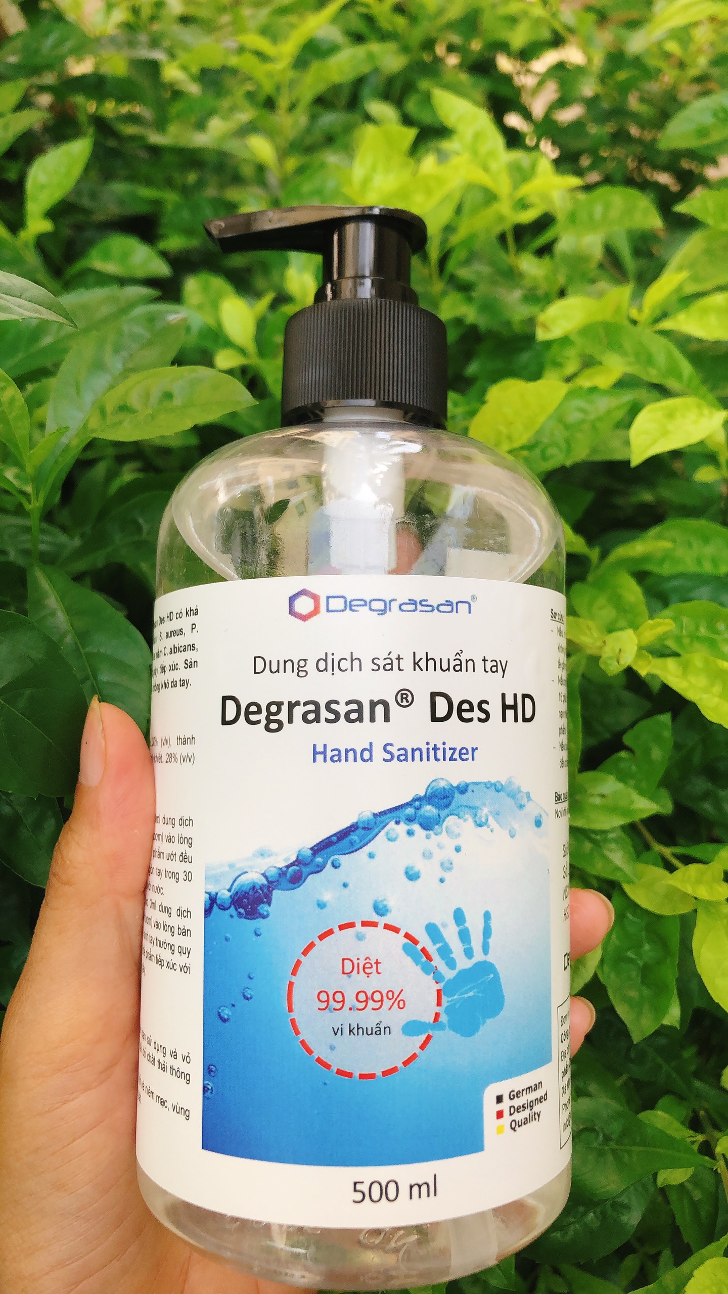 Nước rửa tay khô Degrasan Des HD, chai 500ml