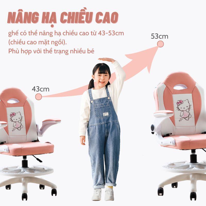 Ghế ngồi học chống gù Sakawin G50 Pro, Ghế học sinh ngồi đúng tư thế, Nâng hạ chiều cao, Có khoá bánh