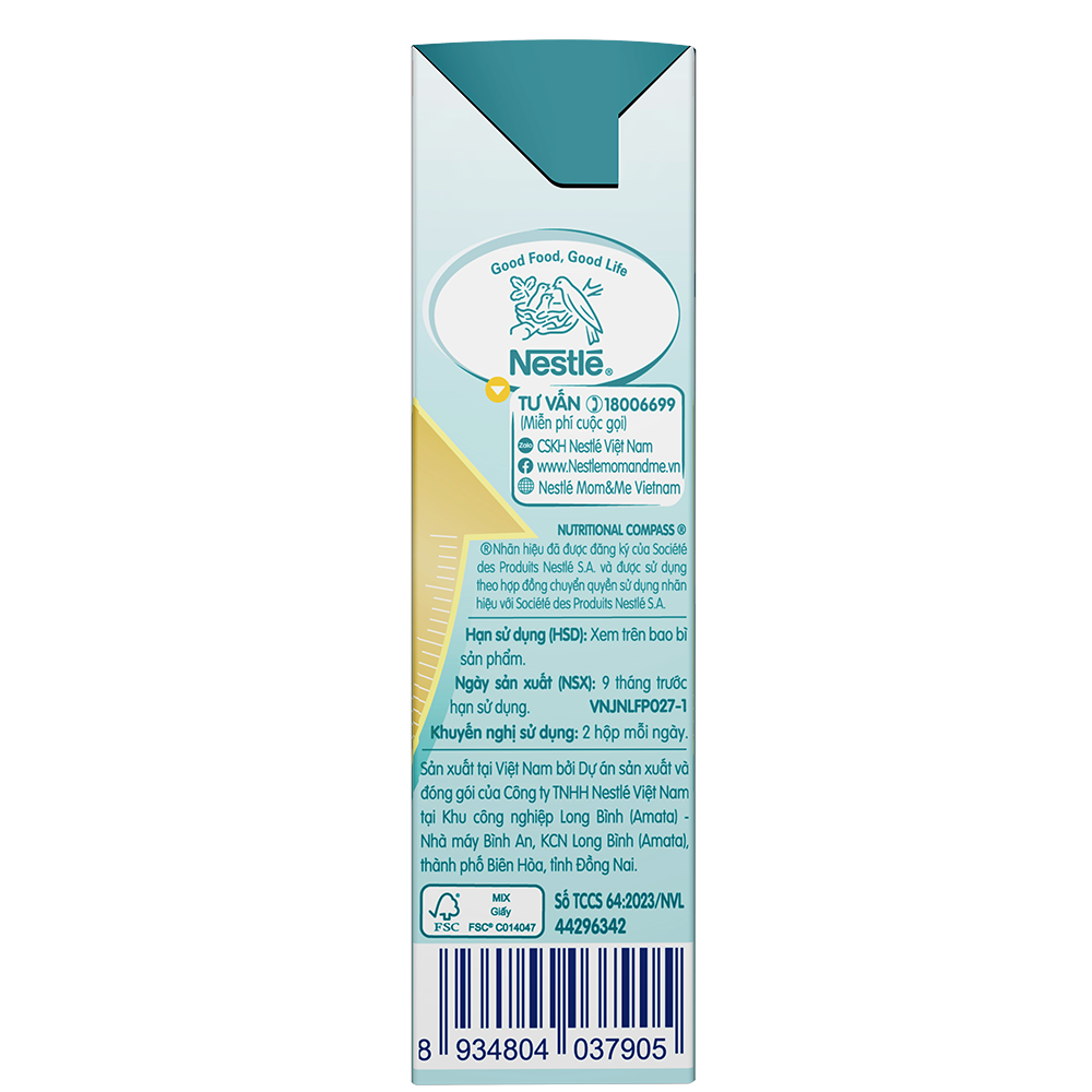 Thùng 24 hộp Sữa pha sẵn Nestlé NANGROW 180ml/hộp sữa mát công thức từ Thụy Sĩ 100% Canxi giúp bé cao lớn vượt trội 6(4 x 180ml) - (Bé từ 1 tuổi) Tặng Chảo chống dính Elmich