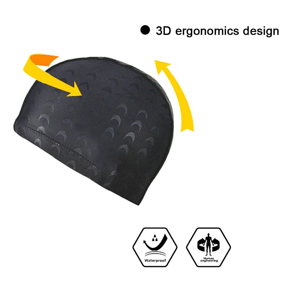 Elastic Waterproof Nylon Protect Ears Long Hair Sports Swim Pool Solid Hat Swimming Cap Free size for Men & Women