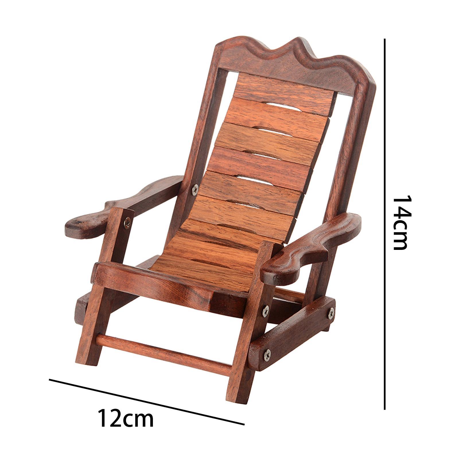Wooden Deck Chair Desktop Phone Holder Bracket Support Decorative for Travel