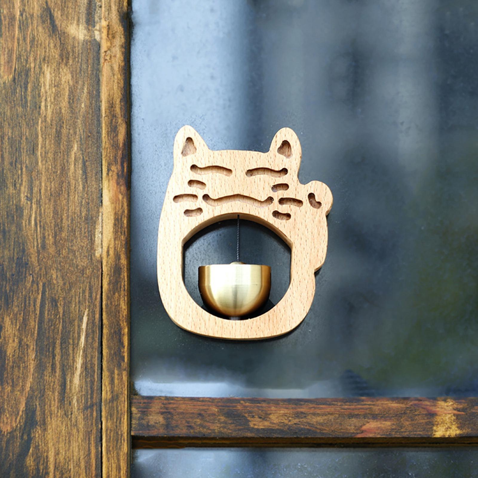 Wooden Wind Chime Door Bells Retro Suction Door for Living Room Beech