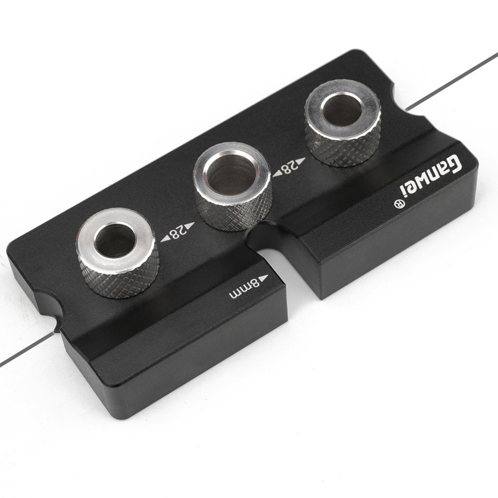 3 in 1 Doweling Jig Drill Punch Locator Drill Bushings Tools Punch Kit Stainless Steel Pocket for Hole Positioning