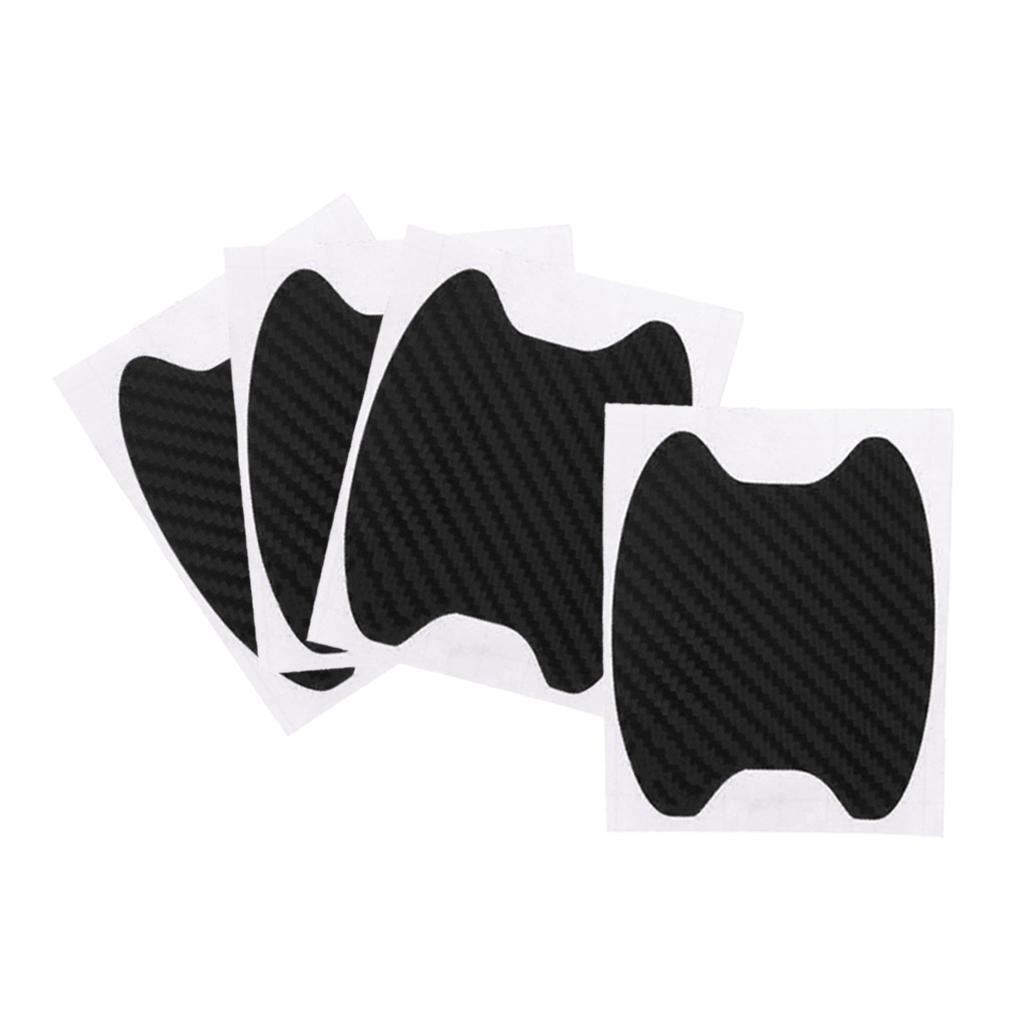 4 Pcs Carbon Fiber Anti Scratch Car Door Handle Protective Film