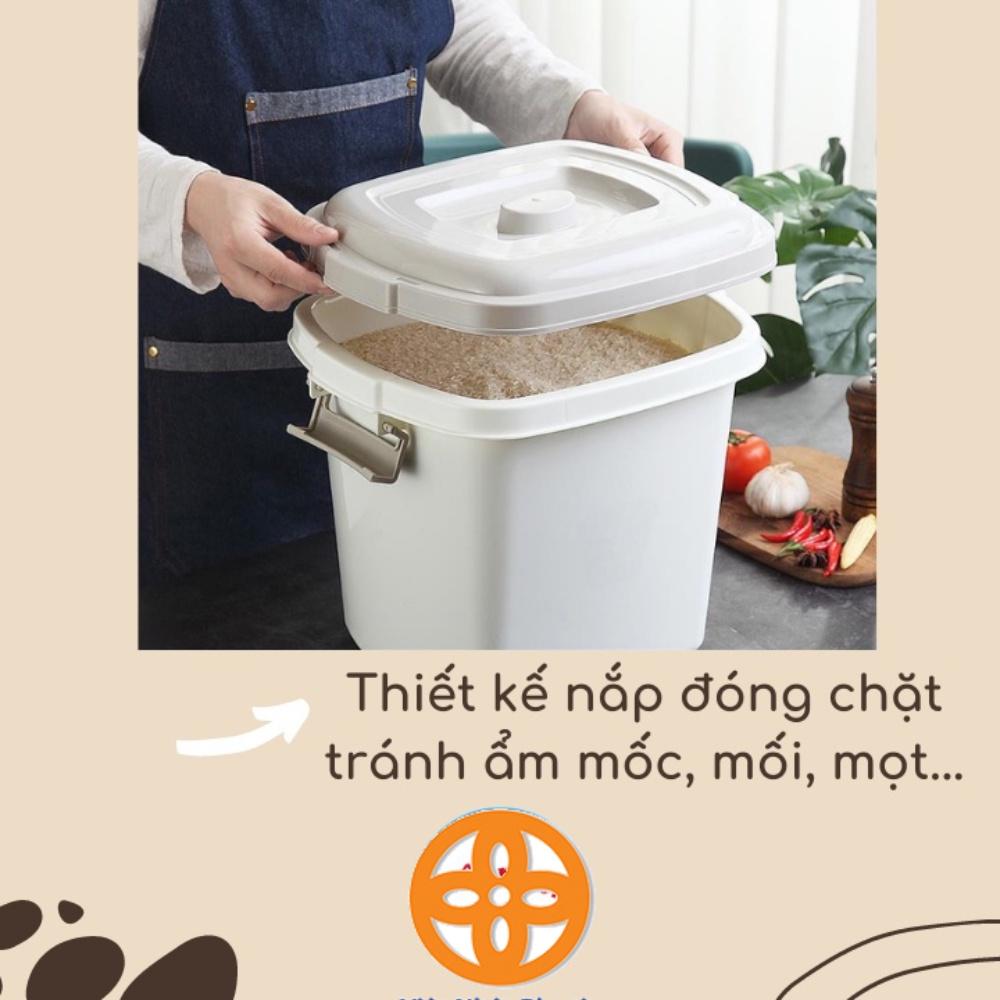 thùng đựng gạo 10kg nhựa Việt Nhật thùng gạo nhựa có nắp 5351