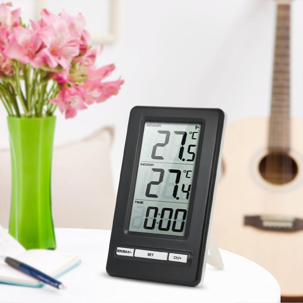 Nhiệt kế không dây nhỏ gọn, có thể đặt trên bàn hoặc treo tường