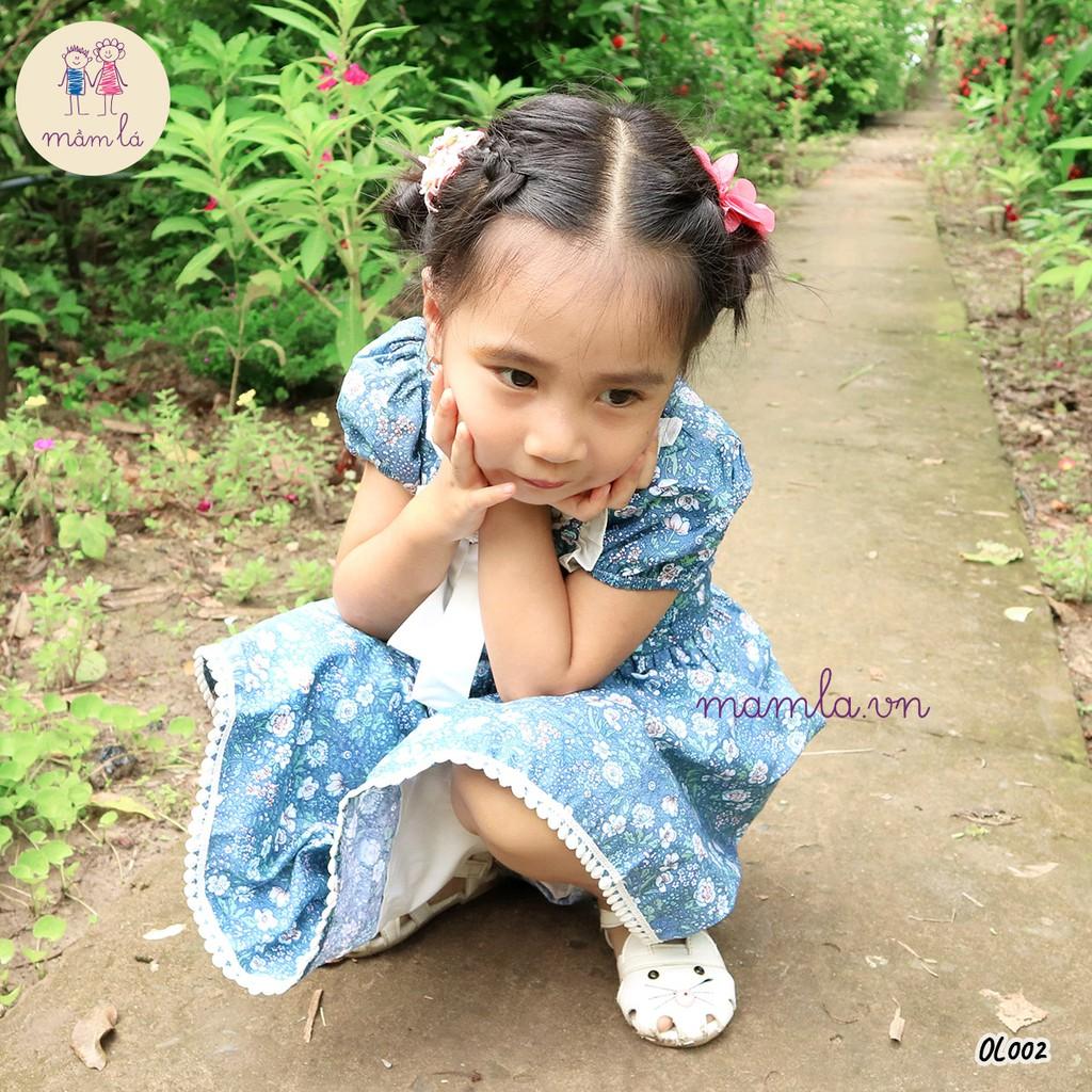 Váy hoa hồng xanh Oli River 2-6Y