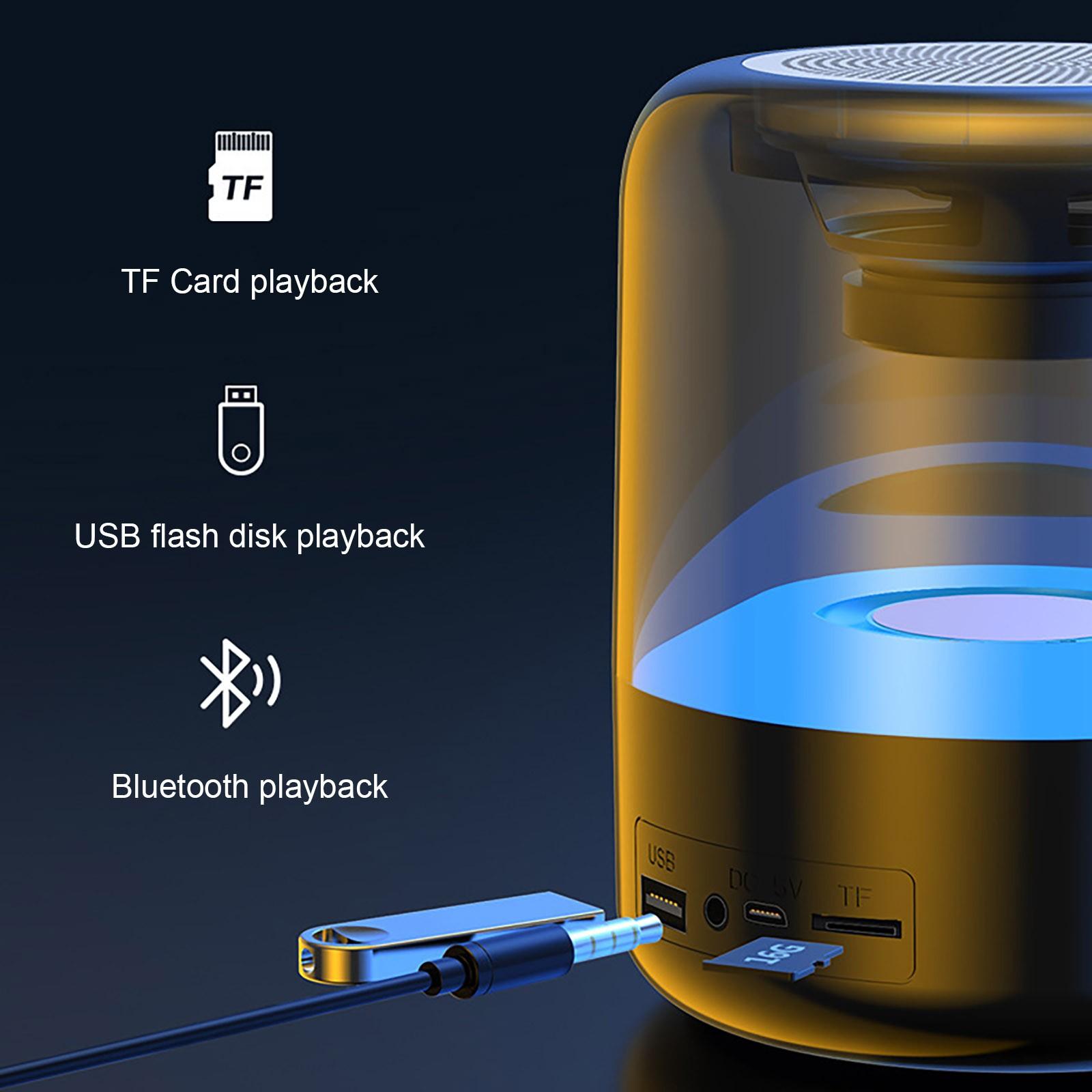 Loa bluetooth di động đầy màu sắc tws loa không dây usb tf mp3 máy nghe nhạc âm thanh ngoài trời tự làm nhà hát nhà hệ thống âm thanh: màu đen