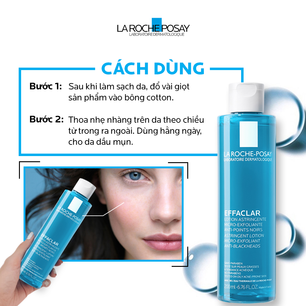 Nước cân bằng (toner) giàu khoáng dành cho da dầu La Roche-Posay Effaclar Astringent Lotion 200ml