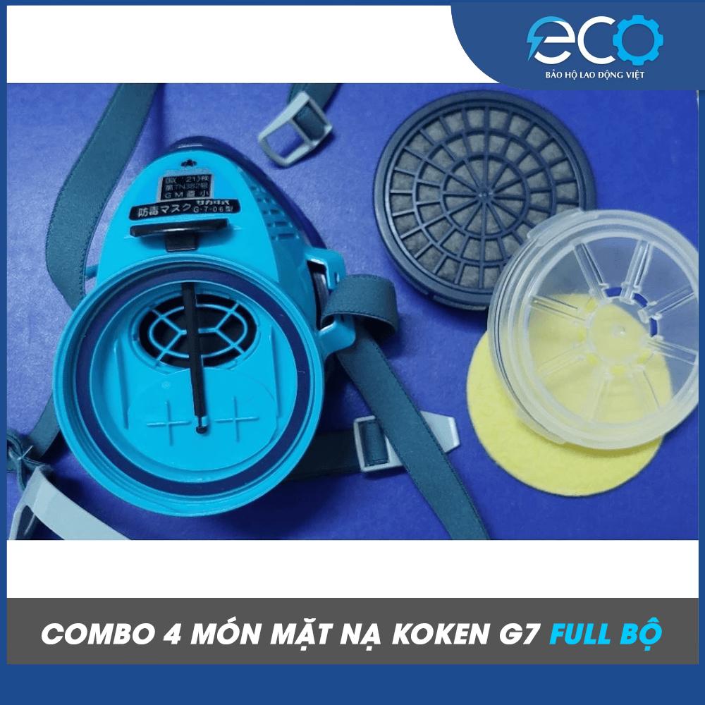 Bộ 4 món mặt nạ Koken G7 – Phun sơn, phun thuốc, chống bụi chuẩn Nhật Bản
