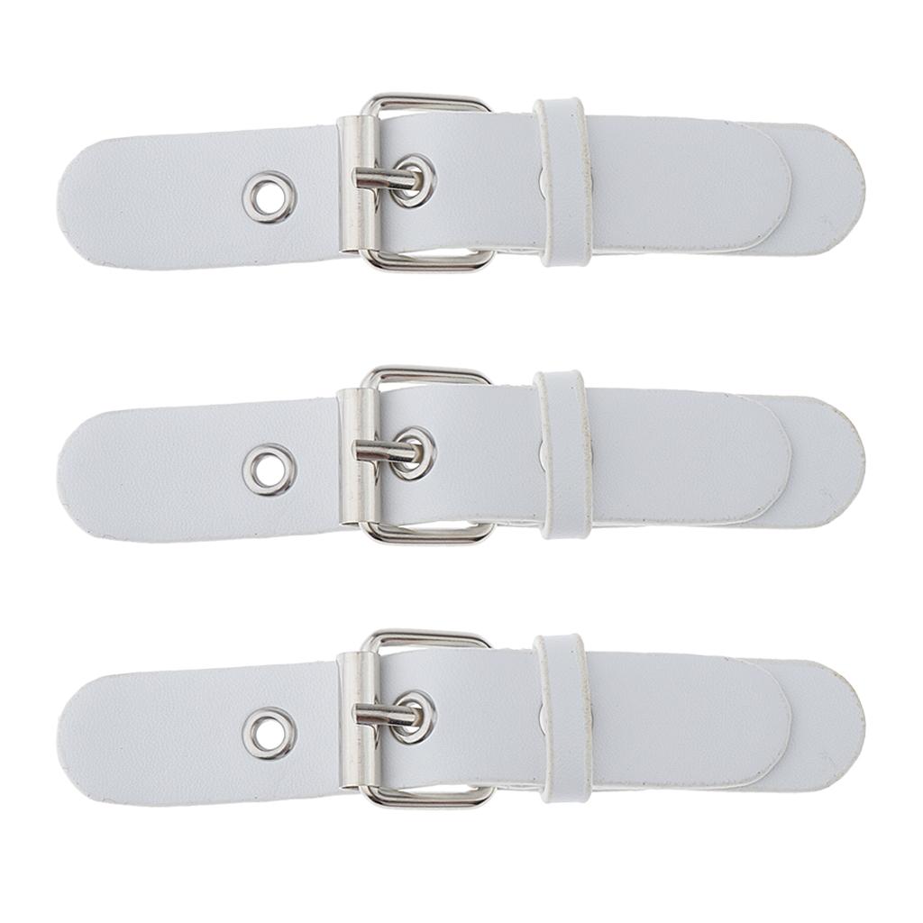 3 Bộ Da PU Tặng Móc Khóa Nút Kim Loại Móc Quần Áo Fasterners Trắng