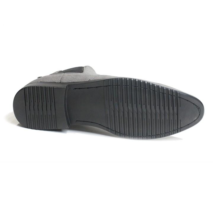 Giày Chelsea Boot Nam Cổ Chun Da Búc Xám Phong Cách Hàn Quốc - Giày Chelsea CB520-bucxamhun-Kèm Lót Da Cao Su Khử Mùi