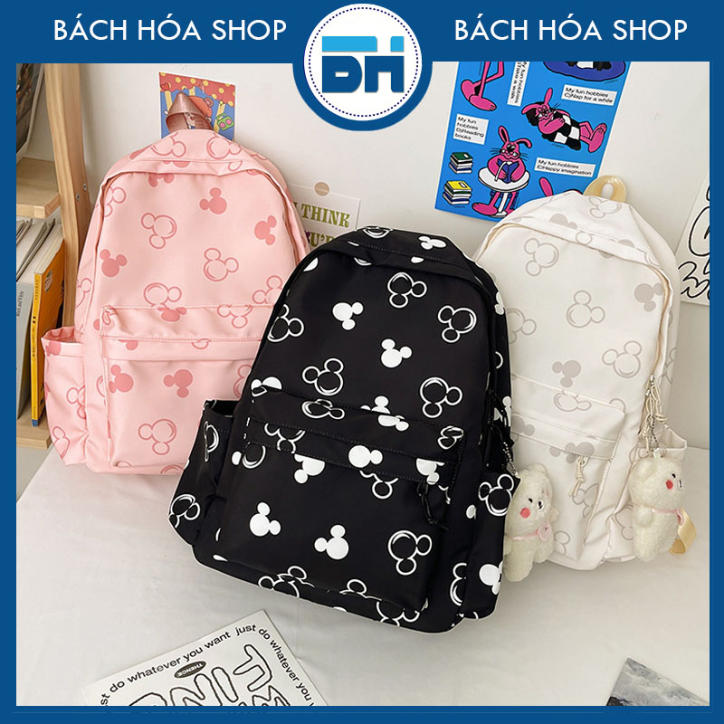 Balo nữ đi học BH Kids hình chuột Mickey dễ thương làm cặp sách, túi xách thời trang - BHS87