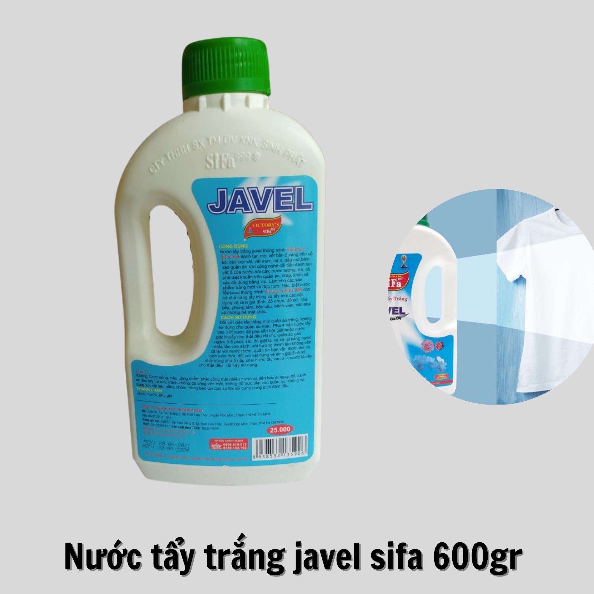Nước tẩy trắng Javel thông minh Sifa ( tẩy trắng quần áo, đồ chất liệu vải ) cao cấp