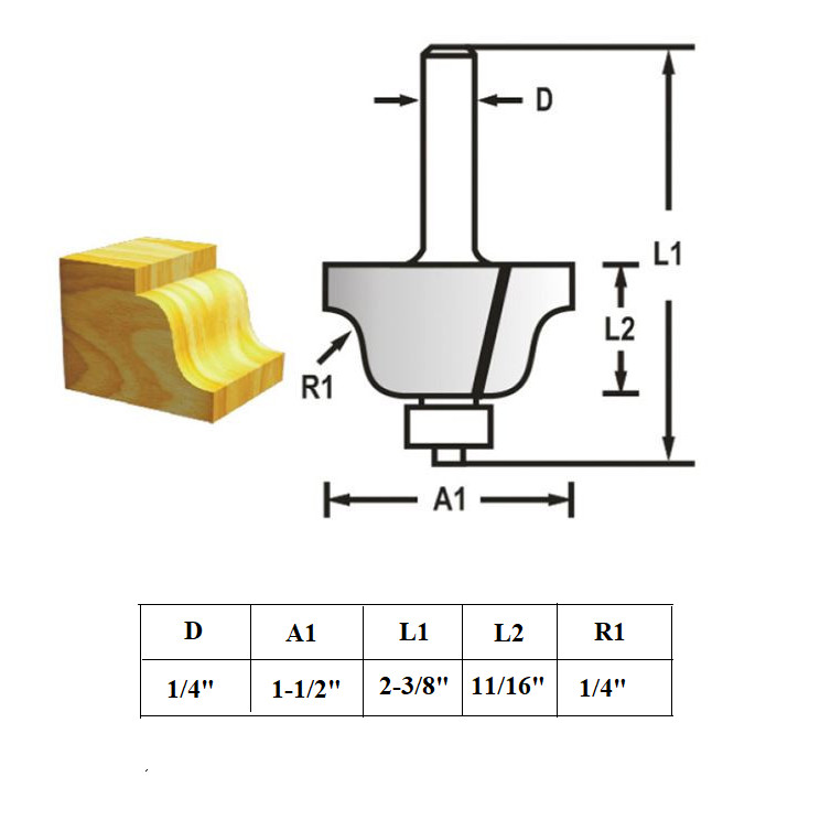 Mũi phay chữ S ổ bi Makita D-50099