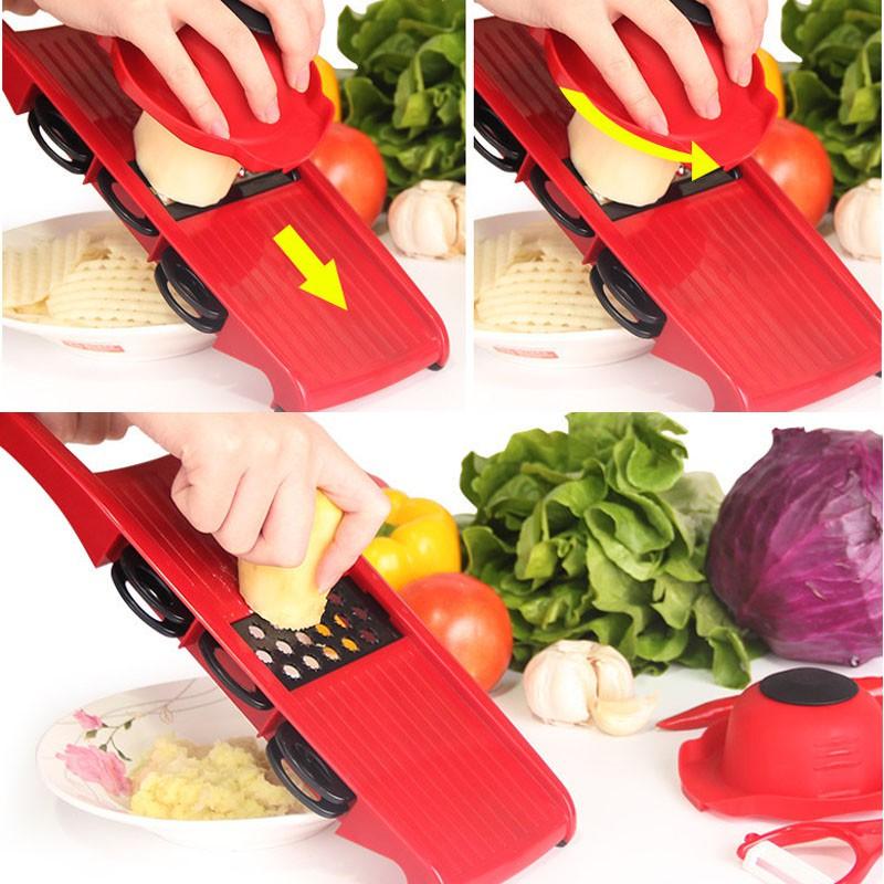 DỤNG CỤ BÀO CỦ QUẢ THÀNH SỢI, THÀNH LÁT VỚI 6 LƯỠI BÀO