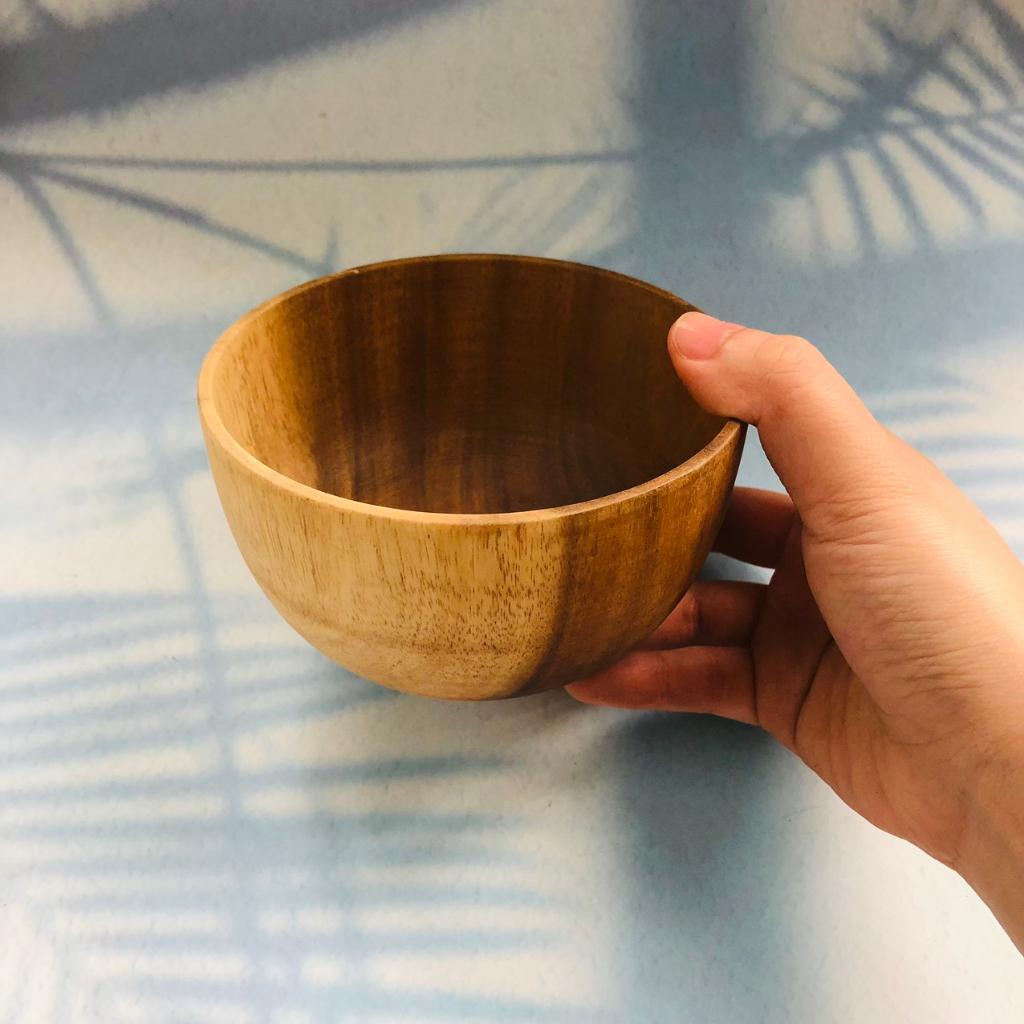 Bát/Tô/Chén Gỗ Keo Tự Nhiên 12x7/11x5/10x5 cm, Bát Ăn Cơm, Soup, Chè, An Toàn Cho Sức Khỏe, Chụp Ảnh Decor