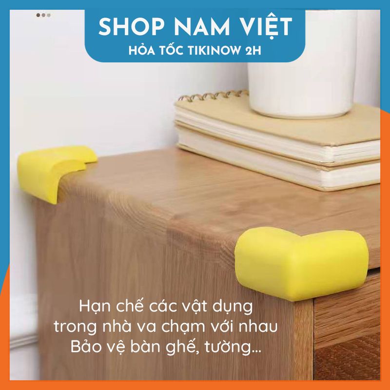 Set 4 Miếng Xốp Bọc Cạnh Bàn, Bịt Góc Tủ Bảo Vệ An Toàn Cho Bé