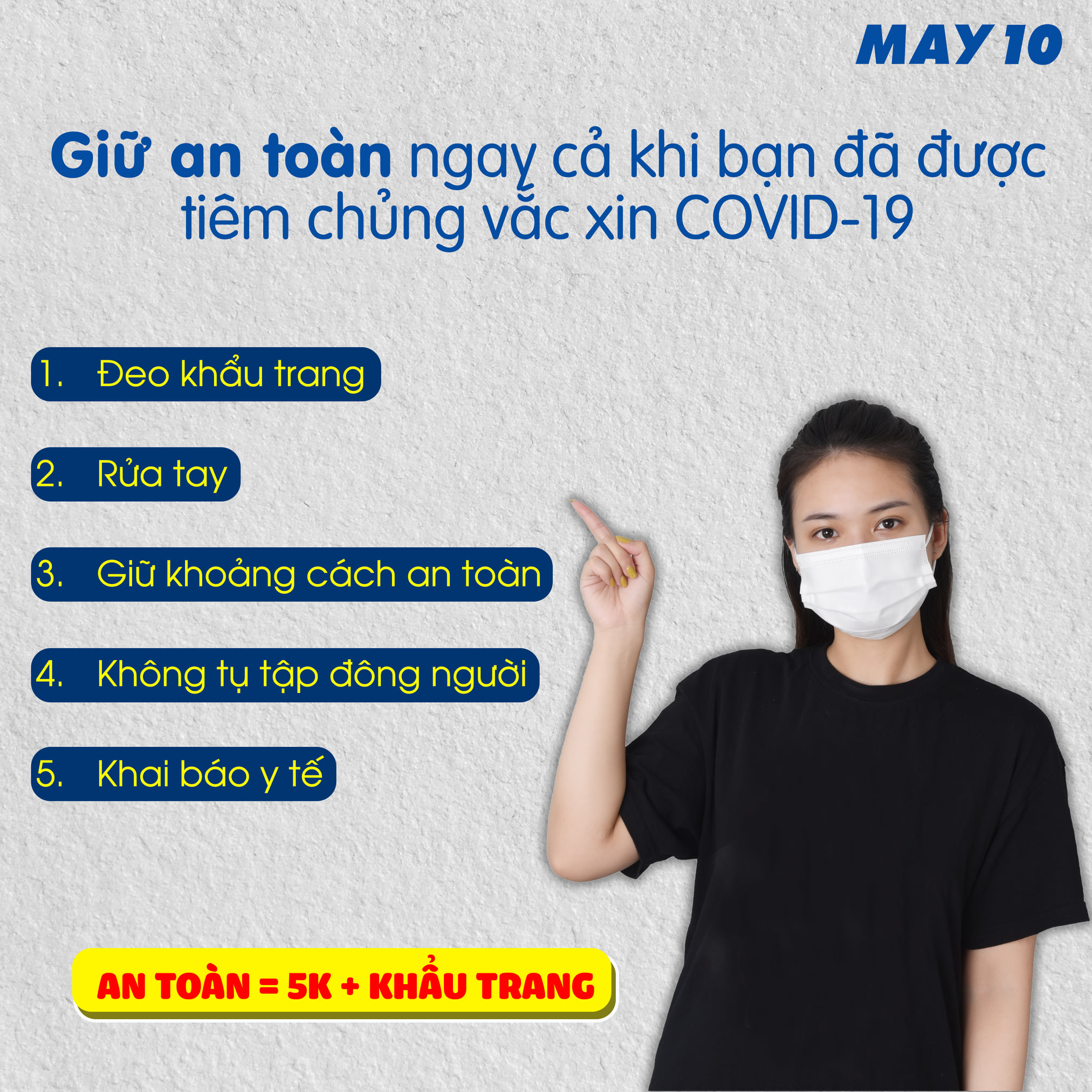 Khẩu trang y tế 4 lớp không kháng khuẩn màu xanh - MAy 10 chính hãng