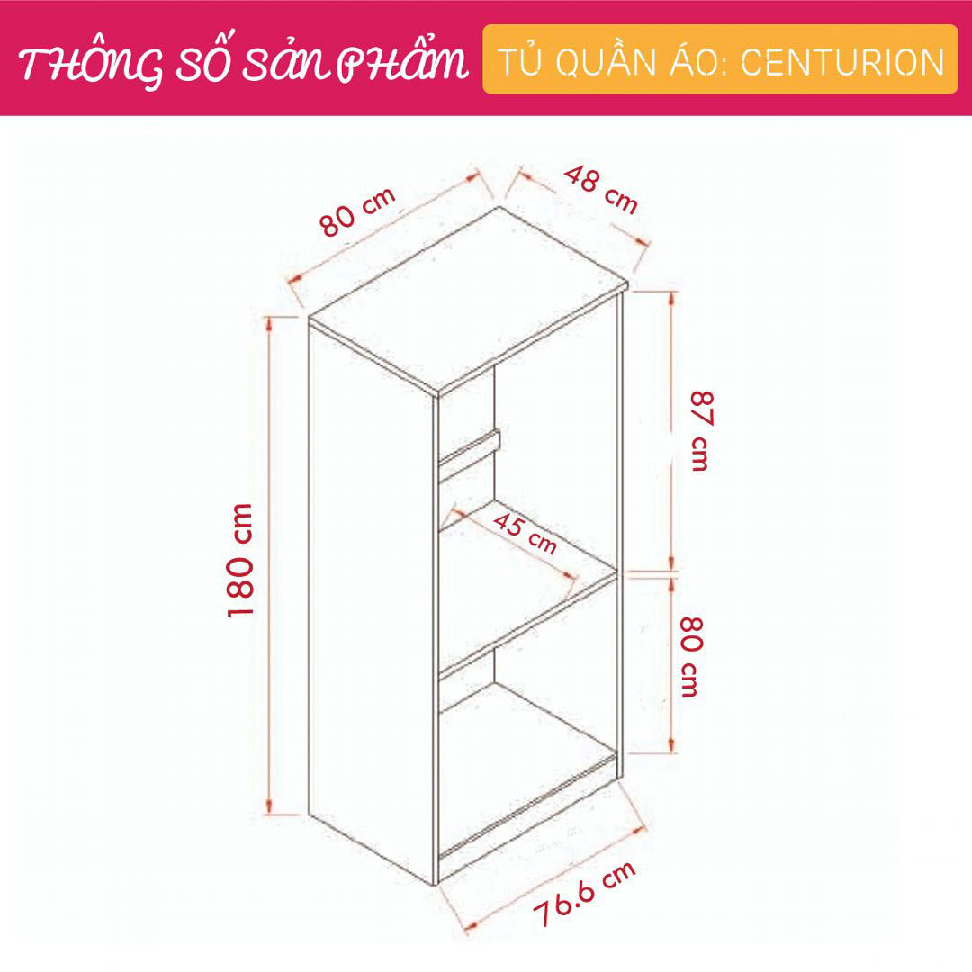 Tủ quần áo cho bé bằng gỗ công nghiệp SMLIFE Centurion