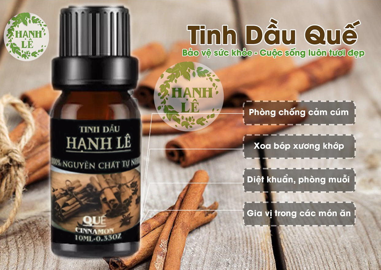 Combo 3 tinh dầu cao cấp nguyên chất Hạnh Lê: Tinh Dầu Sả Chanh (10ml) + Tinh Dầu Oải Hương (10ml) + Tinh Dầu Quế (10ml)