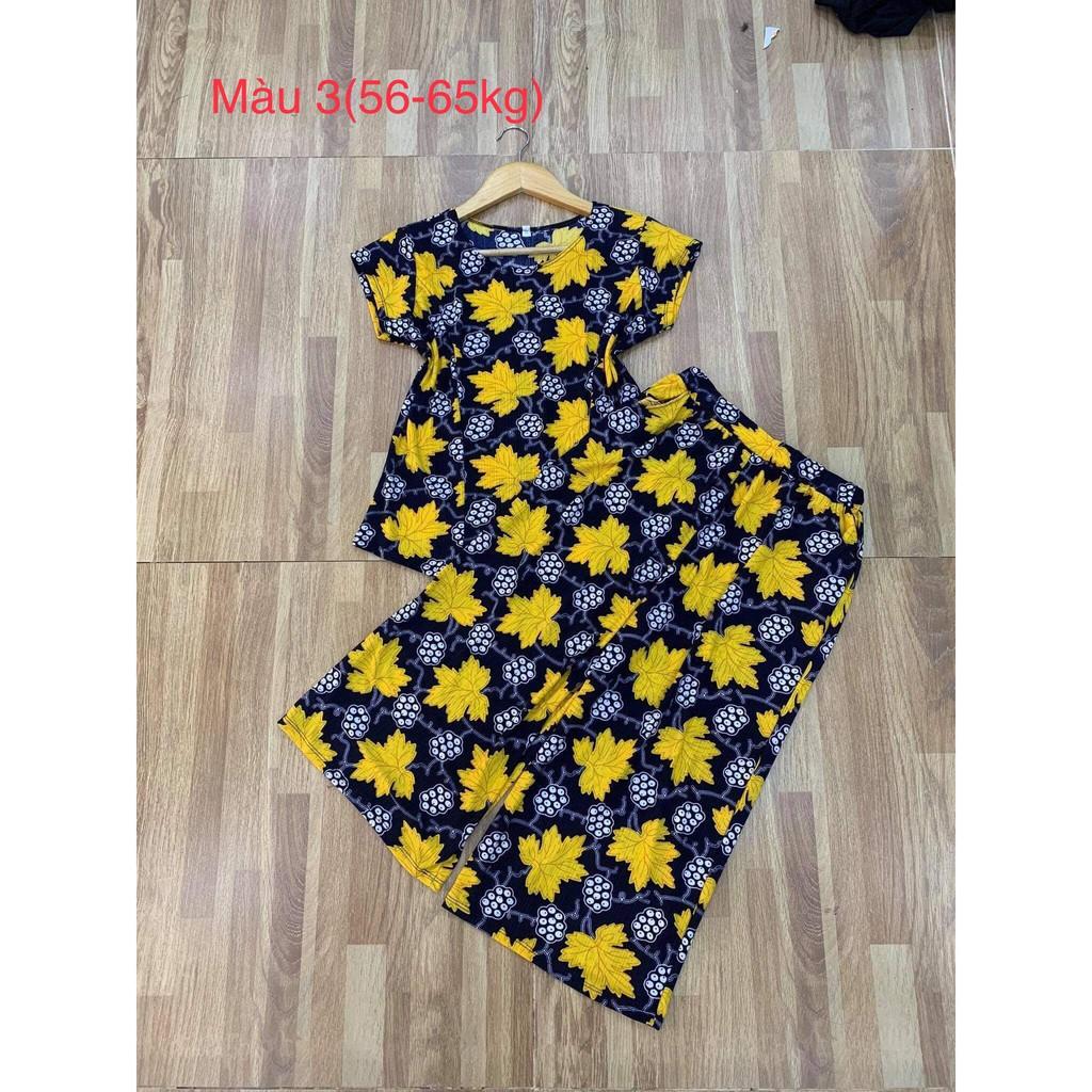 Đồ bộ trung niên cho mẹ, đồ mặc ở nhà, bộ lạnh trung tuổi YOYO ống sớ rộng lửng cho người già người lớn tuổi