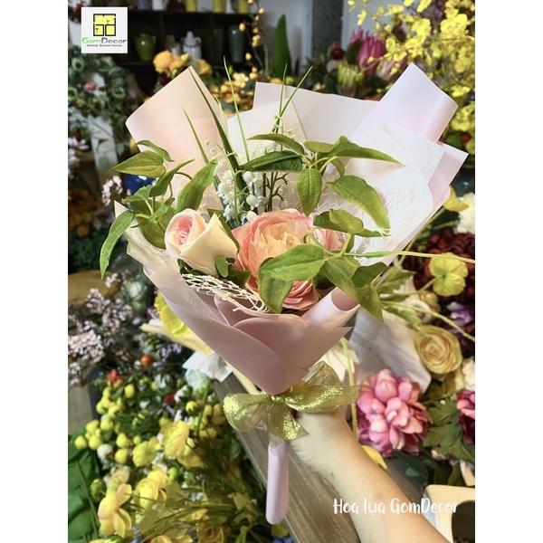 Bó hoa lụa nhỏ mini cao cấp làm quà tặng hoa giả đẹp như thật