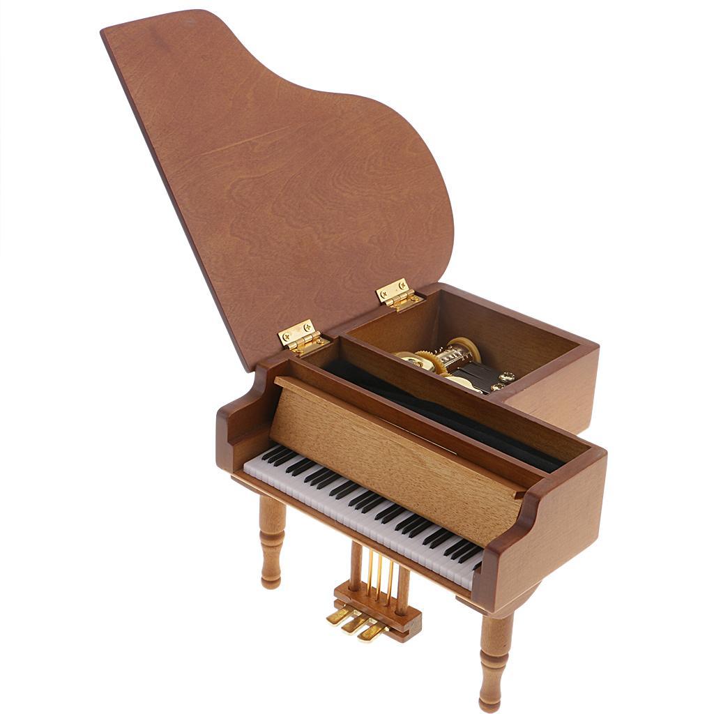 Retro Wooden Music Box - 5 Music for Choice - Musical Box Piano Style Melody for Birthday Gift