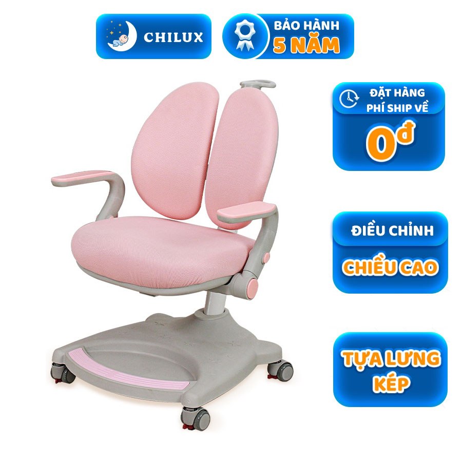 Bàn học cho bé thông minh Chilux Smart V cao cấp, chống gù, chống cận, tích hợp đèn chiếu sáng, đồng hồ báo giờ