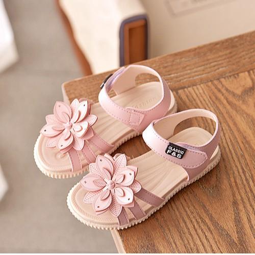 sandal bé gái size 21-36 hoa bông xếp