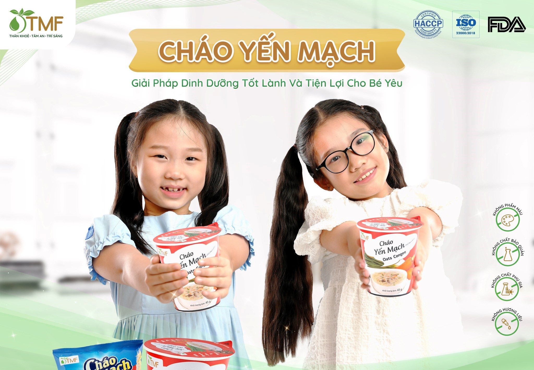 Thùng 24 ly cháo yến mạch dưỡng sinh ăn liền Tâm Minh (24 ly x 43 gam)