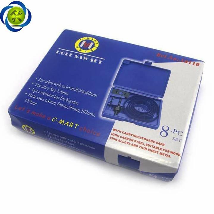 Bộ khoét lỗ C-MART A0110 8 chi tiết 64-127mm