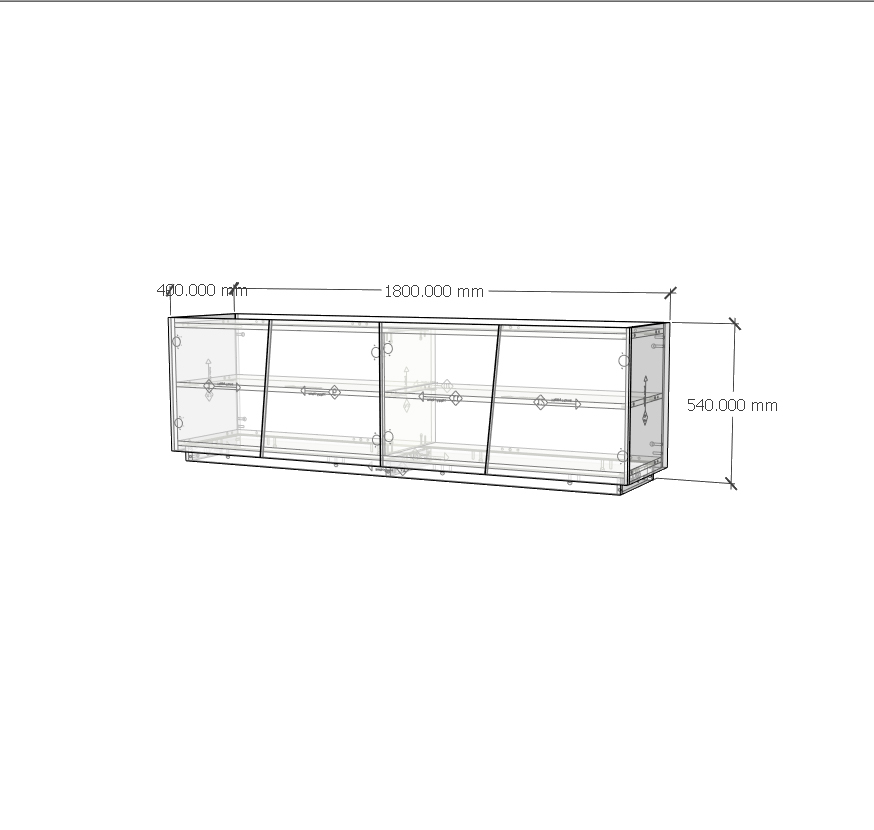 VIGGO, Kệ TV 4 cửa mở, 180cm x 40cm x 54cm , KTV_047