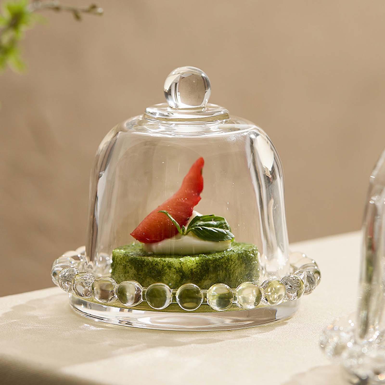 Glass Cake Stand with Lid, Transparent Cake Plate, Glass Dessert Dome, Dessert Serving Tray, Cupcake Display Plate