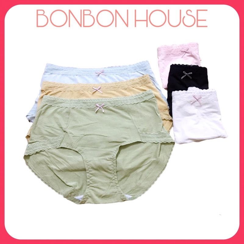 Quần Lót Thun Cotton Big Size Cạp Cao Phối Ren